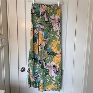 Tropical slit leg pants